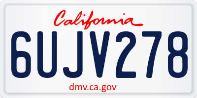CA license plate 6UJV278