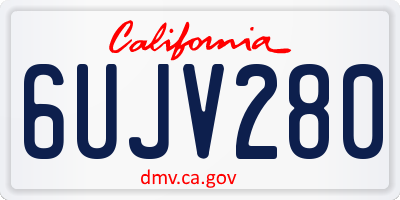 CA license plate 6UJV280