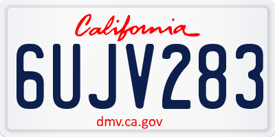 CA license plate 6UJV283