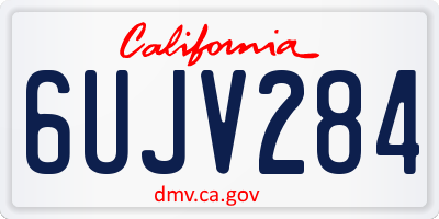 CA license plate 6UJV284