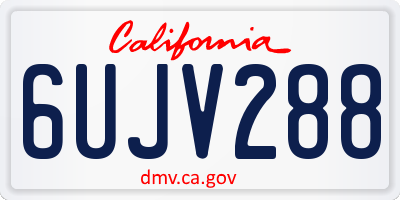 CA license plate 6UJV288