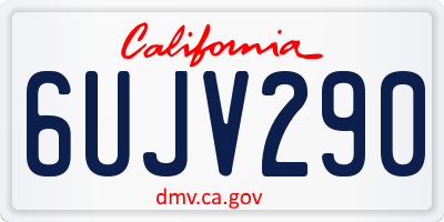 CA license plate 6UJV290