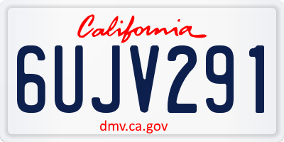 CA license plate 6UJV291
