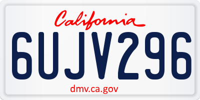 CA license plate 6UJV296