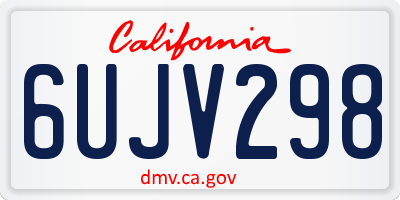 CA license plate 6UJV298