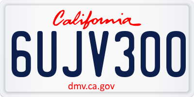CA license plate 6UJV300