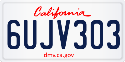CA license plate 6UJV303