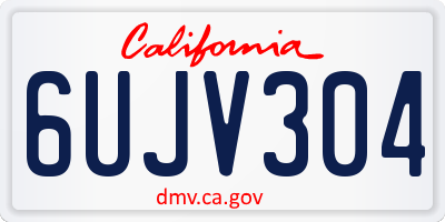 CA license plate 6UJV304