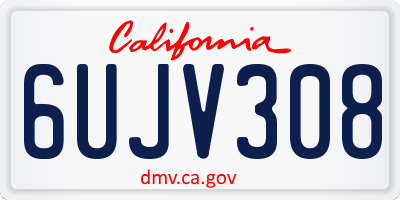 CA license plate 6UJV308
