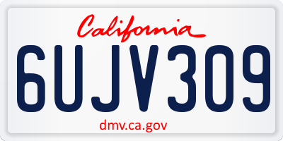 CA license plate 6UJV309