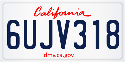 CA license plate 6UJV318