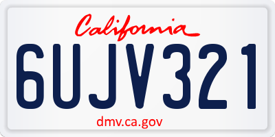 CA license plate 6UJV321