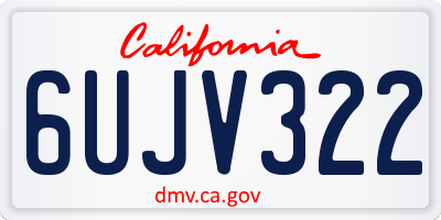 CA license plate 6UJV322