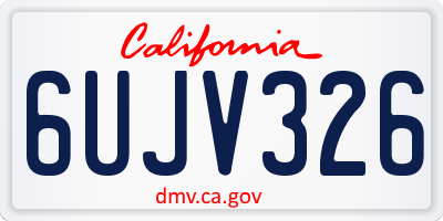 CA license plate 6UJV326