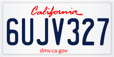 CA license plate 6UJV327