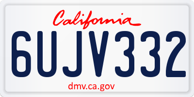 CA license plate 6UJV332