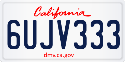 CA license plate 6UJV333