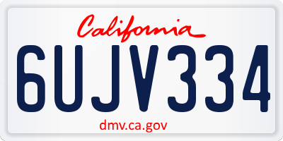 CA license plate 6UJV334
