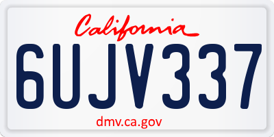 CA license plate 6UJV337