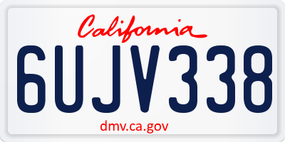 CA license plate 6UJV338