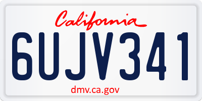 CA license plate 6UJV341