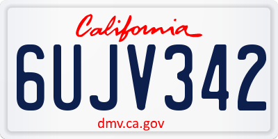CA license plate 6UJV342