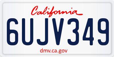 CA license plate 6UJV349