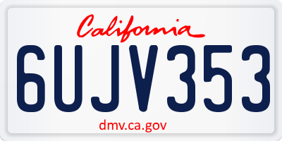 CA license plate 6UJV353