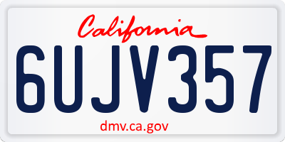 CA license plate 6UJV357