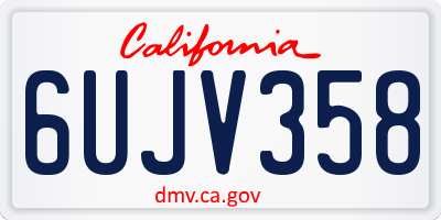 CA license plate 6UJV358