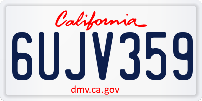 CA license plate 6UJV359