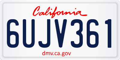 CA license plate 6UJV361