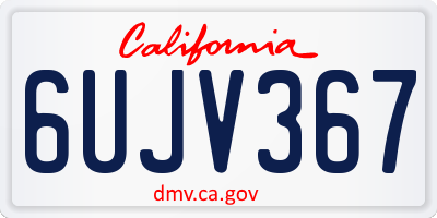 CA license plate 6UJV367