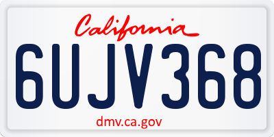 CA license plate 6UJV368