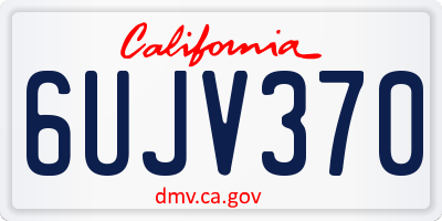 CA license plate 6UJV370
