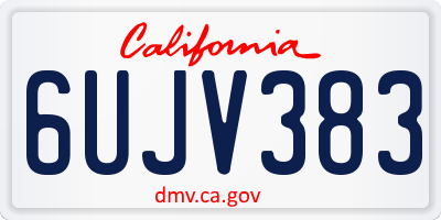 CA license plate 6UJV383