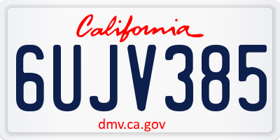 CA license plate 6UJV385