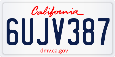CA license plate 6UJV387