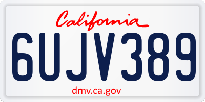 CA license plate 6UJV389
