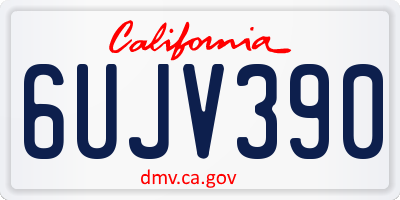 CA license plate 6UJV390