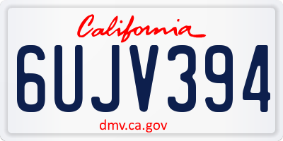 CA license plate 6UJV394