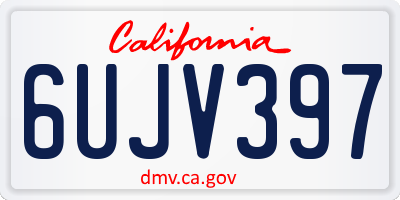 CA license plate 6UJV397