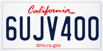 CA license plate 6UJV400