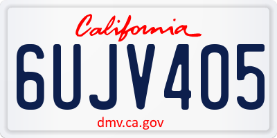 CA license plate 6UJV405