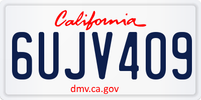 CA license plate 6UJV409