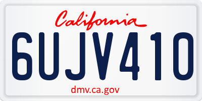 CA license plate 6UJV410