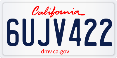 CA license plate 6UJV422