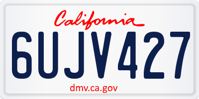 CA license plate 6UJV427