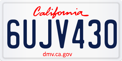 CA license plate 6UJV430