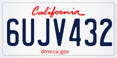 CA license plate 6UJV432